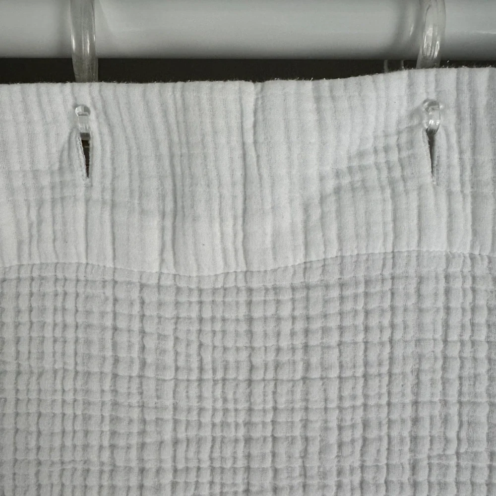 White Textured Shower Curtain